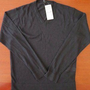 NWT MUJI French 100% LINEN V-neck sweater Navy size: Small S Men's